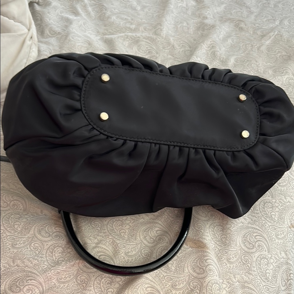 Kate Spade Black Pleated Shoulder Bag with Metallic Accent - Picture 6 of 6